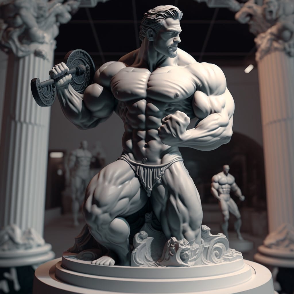 greek god statue of a bodybuilder